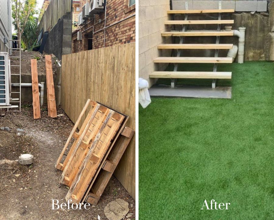 Before and After - Artificial Turf Installation in Paddington
